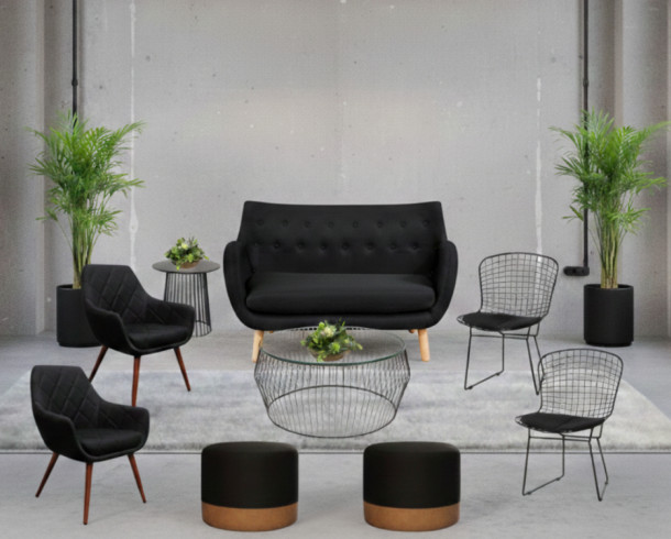 Lounge Negro Tela 1, 8 pax.