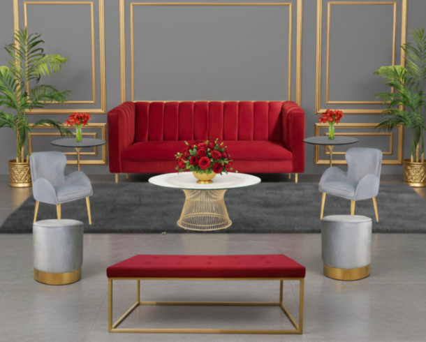 Lounge Rojos Felpa + Gris