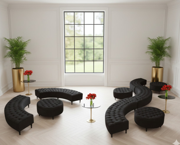 Lounge Banquetas Negro 