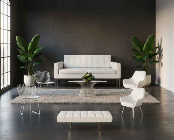 Lounge FK Blanco + Sillas Tolix Blancas
